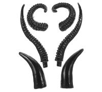 BESPORTBLE 3 Pairs Artificial Animal Horns Lifelike Plastic Faux Sheep Antelope Ox Horns for Hair Clips Cosplay Accessories Halloween Fantasy Party Props