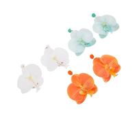 BESPORTBLE 3 Pairs Floral Earrings for Women Lightweight Butterfly Orchid Dangle Jewelry Summer Beach Vacation Tropical Hawaiian Party Accessories Green Orange White