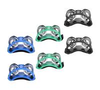 BESPORTBLE 3 Pairs Foot Tambourines of Vibrant Color Foot Percussion Instruments Ergonomic Design for Comfortable for Music Performance Dance Fitness Activities
