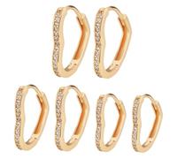 BESPORTBLE 3 Pairs Gold-Plated Micro-Pavé Rhinestone Heart Earrings Set, Small Medium Large All-Match Women’s Jewelry for Daily Wear and Special Occasions