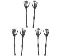 BESPORTBLE 3 Pairs Halloween Skeleton Hands Stake Skeleton Arm Halloween Decorations Party Decorations Party Favor Lawn Decorative Door Sticker Plastic