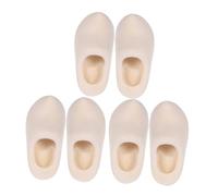 BESPORTBLE 3 Pairs Miniature Wooden Dollhouse Shoes Unfinished Smooth Surface Tiny Dutch Clogs for DIY Craft Decoration