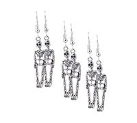 BESPORTBLE 3 Pairs Retro Skeleton Pendant Earrings Halloween Ear Rings Lightweight for Costume Parties Festivals and Role Playing Accessories