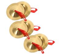 BESPORTBLE 3 Pairs Small Finger Cymbals Copper Belly Dance Hand Percussion Musical Instruments for Durable Rope Party Entertainment