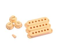 BESPORTBLE 3 Pcs Beige Single Coil Pickup Covers and Volume Tone Knobs Set for St Electric Guitar, Plastic and Metal Material, 48mm 50mm 52mm Sizes, for DIY Guitar Parts and Learners
