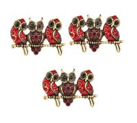 BESPORTBLE 3 pcs Chic Owl Brooch for Women Elegant Alloy Design Lightweight Fashion Accessory for Clothing Bags Hats and Scarves for Valentine Day Birthdays and More