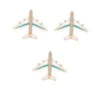 BESPORTBLE 3 pcs Creative Airplane Shaped Brooch Cute Alloy Breastpin for Women Golden Decorative Pin for Outfits Unique Fashion Accessory Friends and Co Workers