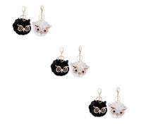 BESPORTBLE 3 Pcs Cute Key Chain Bag Charm Ball Owl Shape Keyring Plush Ball Keychains Decorative Keyring
