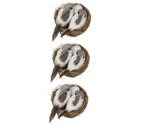 BESPORTBLE 3 Pcs Easter Egg Nest Artificial Bird Nest Realistic Decor Garden Ornament