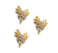BESPORTBLE 3 pcs Elegant Orchid Flower Brooch with Imitation Pearl Inlay Classic Alloy Breastpin for Women for Parties Banquets and Daily Wear Stylish Accessory for Clothing and Outfits