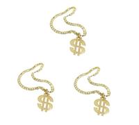 BESPORTBLE 3 Pcs Golden Necklace Chain with Creative Design Fashion Pet Collar Gold Pendant for Dog Pet Supplies
