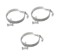 BESPORTBLE 3 Pcs Luxury Rhinestone Pet Necklace Dog Cat Collar Elastic Shiny Necklace for Pet Fashion Size l 30cm