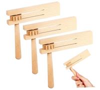 BESPORTBLE 3 Pcs Wooden Ratchet Noise Maker Safe Orff Percussion Instruments for Musical Literacy Development Party Sports Events