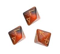 BESPORTBLE 3 Pieces Acrylic Crystal Rune Dice Set 8-Sided Colorful Luck Dice Starry Black and Gold Design for Gaming and Astrology Enthusiasts