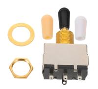 BESPORTBLE 3 Position Toggle Switch with Caps for Electric Guitar, Chrome Enclosed 3-way Pickup Selector, Three Pole Guitar Accessory Suitable for Replacement and Repair