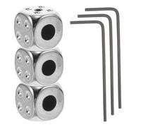 BESPORTBLE 3 Set Metal Dice Guitar Knobs with Wrench Ergonomic Volume Tone Control Replacement for Bass Electric Guitar Left-hand Compatible and Easy to Adjust