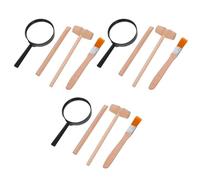 BESPORTBLE 3 Sets Archaeology Digging Kit of Wooden Tools with Hammer for Educational Rock Excavation Playset for Young Explorers and Budding Scientists