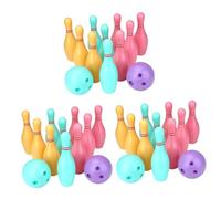 BESPORTBLE 3 Sets Educational Bowling with Pins and Balls Indoor Parent Interactive Sports Kit Small Random Color for Family Fun and Birthday Party Games Random Color
