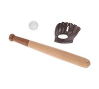 BESPORTBLE 3 Sets Miniature Baseball Bat Ball Glove for Dollhouse Realistic Tiny Softball Accessories for Educational Craft Projects and Collector Displays Materials