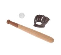 BESPORTBLE 3 Sets Miniature Baseball Bat for Dollhouse Softball Kit with Bat Glove and Ball Mini Sports Accessories for DIY Crafts Collectors and Miniature Displays