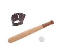 BESPORTBLE 3 Sets Miniature Baseball Bat with Glove and Ball Dollhouse Sports Accessory for DIY Crafts Collectors and Mini Scenes Realistic Small Baseball Model for Display and Decoration