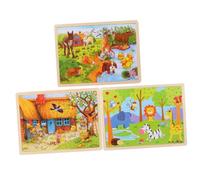 BESPORTBLE 3 Sets Wooden Jigsaw Puzzles for Colorful Cartoon Animal Educational with Farm Zoo Themes Smooth Polished Safe Wood Brain-boosting Learning gifts for for for for for for for Boys