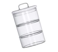 BESPORTBLE 3 Tier Stacking Glass Storage Jars Set - Round Canisters for Hot Chocolate - Tea Candy and Nuts Stylish Food Storage Containers for Organizing Your Kitchen