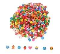 BESPORTBLE 300PCS Holiday Animal and Food Erasers for Mini Christmas Stocking Stuffers Classroom Rewards Party Favors Portable Novelty Pencil Erasers for School and Holiday Events