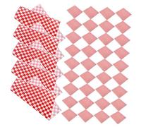 BESPORTBLE 300pcs Retro Plaid Burger Pad Paper Greaseproof Food Wrappers for Sandwiches Fries Pizza Household Kitchen Use