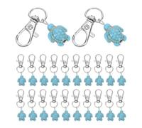 BESPORTBLE 30pcs Cute Turtle Shaped Keyring Charm for Bags, Blue Zinc Alloy | Party Favour for Gift Bags, Inspirational Style, Portable Small Present, Classroom Rewards