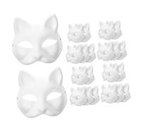 BESPORTBLE 30Pcs DIY Blank Cat Masks Hand Painted Masquerade Props for Crafting for Parties Festivals Halloween Celebrations