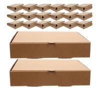 BESPORTBLE 30pcs Folding Cardboard Pizza Boxes Thick Kraft Paper Takeaway Food Containers for Pies Desserts Bakery Packaging Restaurant Use