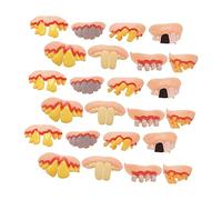 BESPORTBLE 30Pcs Funny Fake Teeth Realistic Ugly Dentures for Halloween Parties Cosplay and for Adding Novelty to Your Costume and Creating Scary Atmosphere