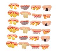 BESPORTBLE 30Pcs Halloween Fake Teeth Funny Ugly Dentures for Costume Party Prank Props Safe Comfortable Wear for Spooky Atmosphere and Cosplay Fun