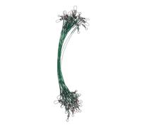 BESPORTBLE 30pcs Heavy Fishing Line Portable Fishing Wires Wire Leader Rigging Tackle Leaders Line with Snaps Heavy Duty Swivels Green