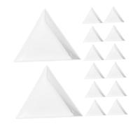 BESPORTBLE 30pcs Jewelry Triangle Plate Rhinestone Sorting Trays Sorting Storage Plates Sorting Tray for Jewelry Triangle Sorting Trays Dealer Tray Nail Art Dotting Tool White Plastic
