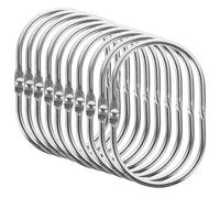 BESPORTBLE 30pcs Oval Metal Shower Curtain Hooks Rust-resistant Hanging Rings for Bathroom Drapes Smooth No-burr Design Corrosion-resistant Shower Curtain Track Accessories in Silver