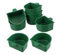 BESPORTBLE 30pcs Plastic Bird Cage Feeding Bowls with Clamp Holders Compact Parrot Food and Water Dishes for Cockatiel Budgie Parakeet Easy to Clean Lightweight Coop Feeders for Multi-pet Use