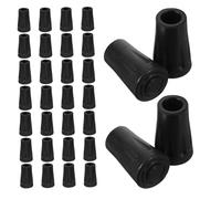BESPORTBLE 30pcs Rubber Cane Tips for Walking Sticks Shock Absorbing Non Slip Trekking Pole Replacements with Round Protective Design Easy Installation for Hiking Stability Rocky Trails and