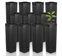 BESPORTBLE 30Pcs Thickened Plastic Seedling Bags Plant Nursery Grow Bags Container for Healthy Root Development Indoor Outdoor Garden Flower Vegetable Growing