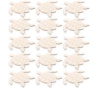 BESPORTBLE 30pcs Wooden Turtle Craft Shapes Under The Sea Crafts Multipurpose Unfinished Beige Wood Pieces with Ocean Theme Appeal for Birthday Party Decorations