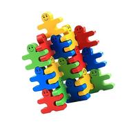 BESPORTBLE 32Pcs Educational Balance Blocks Set Stackable Building for Enhances Hand Eye Coordination Logical Thinking and Creativity Safe and Human Shape Design