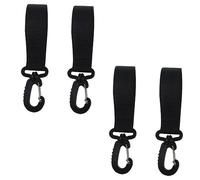 BESPORTBLE 360 Degree Rotating Stroller Hooks for Baby Diaper Bags, Multi-Function Black Stroller Hanging Hooks with Swivel Design, Suitable for Prams and Pushchairs, 4 Pairs Set