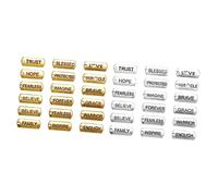 BESPORTBLE 36Pcs DIY Alloy Inspirational Word Charms for Necklaces and Bracelets Mixed Gold and Silver Pendants with Engraved Motivational Messages Durable Crafting Supplies for Handmade