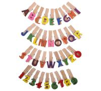 BESPORTBLE 36pcs Mini Wooden Clothespins Set 3.5cm Alphabet Letters A-Z and Numbers 0-9, Natural Wood Photo Pegs for Hanging Notes, Cards, and Artwork in Home Office Classroom