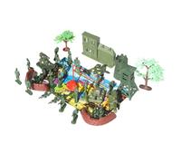 BESPORTBLE 37pcs Military Scene Sand Table with Soldiers Tanks Aircraft Accessories DIY Simulation Playset for Boys and Imaginative Army Role Play
