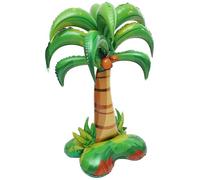 BESPORTBLE 3D Large Inflatable Standing Palm Tree Balloons, Up Foil Mylar Coconut Tree Balloons for Birthday Baby Shower Decorations Hawaiian Luau Aloha Tropical Summer Beach Party Supplies