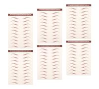 BESPORTBLE 3d Simulation Eyebrow Stickers with Realistic Texture 6 Sheets Waterproof Peel off Temporary Brow Decal Transfers on Water Transfer Paper for Women for Outdoor Activities