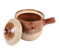 BESPORTBLE 3l Pottery Clay Casserole Stew Pot with Anti-skid Handle and High Temperature Resistance, Small Chinese Clay Pot for Soup and Bridge Surface Cooking, Sturdy Kitchen Cookware
