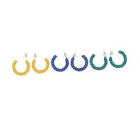 BESPORTBLE 3pairs Elegant Candy Earrings C-shaped and Twisted Hoop Earrings Drop Dangle for Women for Wedding